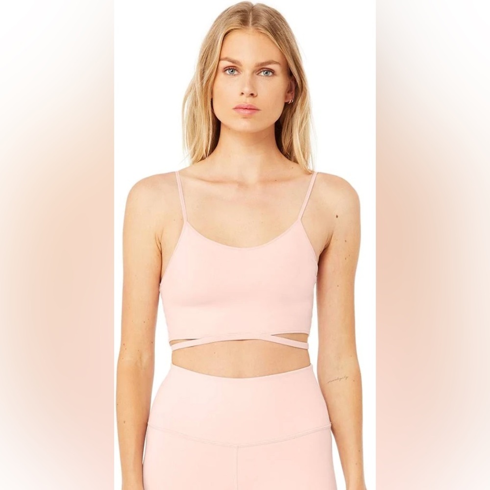 ALO Yoga Halo Bra Tank Top Pink Mauve
